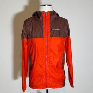 Columbia Kids Flash Challenger Windbreaker Jacket Hooded Red Size Large 14-16
